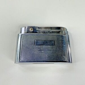 Vintage Schick Butane Lighter Made In Austria Silver Chrome Push Button Art Deco